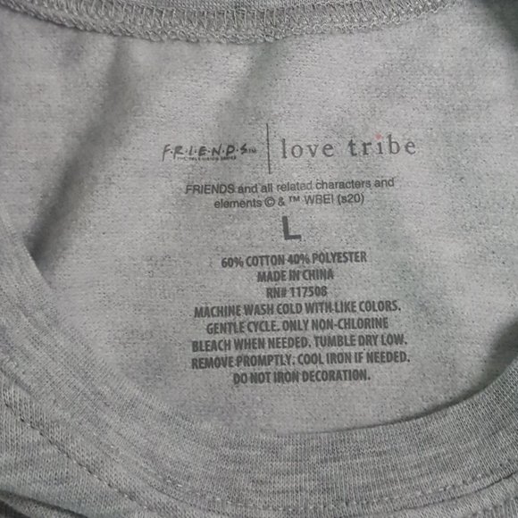 New Love Tribe Logo Friends Junior Graphic Sweashirts Gray Size L - Picture 4 of 6